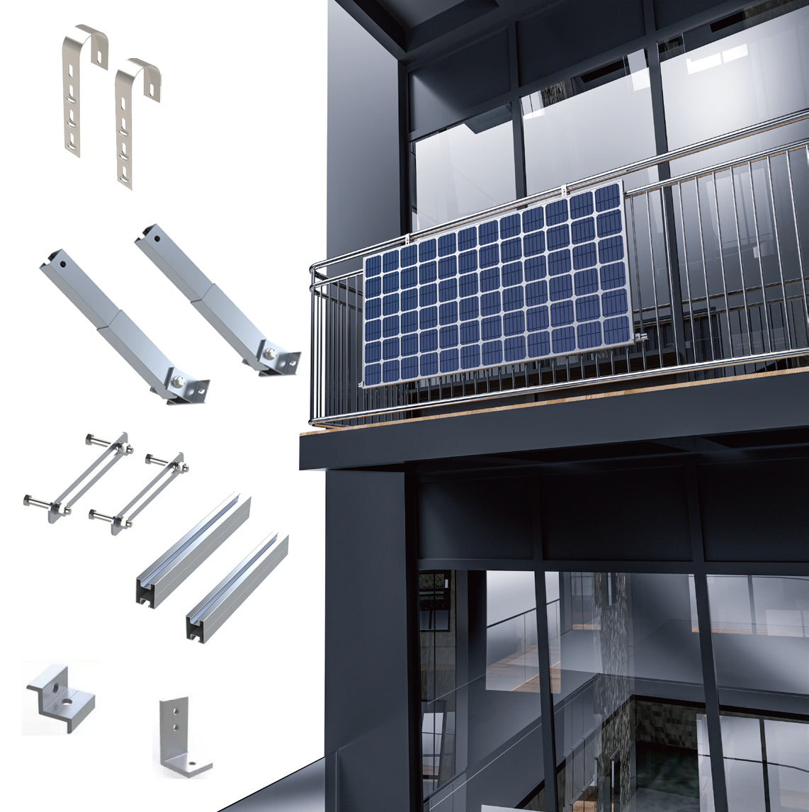 Montagesystem Halterung für Balkon/Geländer